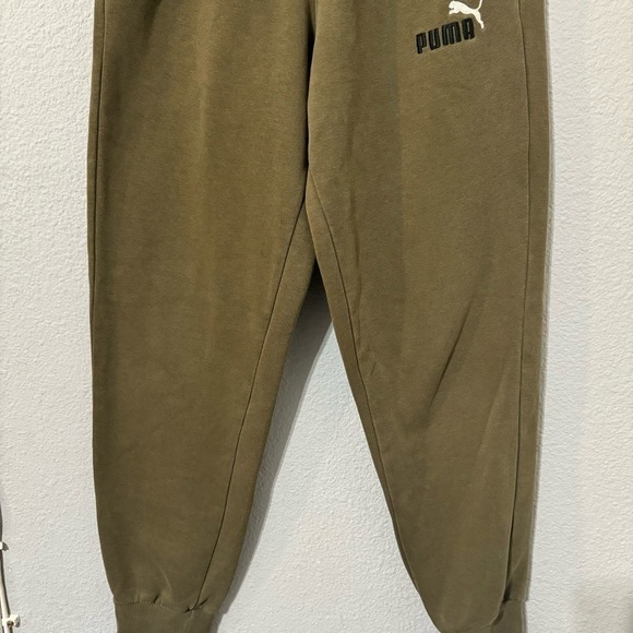 PUMA Green Big Boy Athletic Embroidery Logo Two Front Pockets Pants Joggers Sz S - Picture 3 of 12